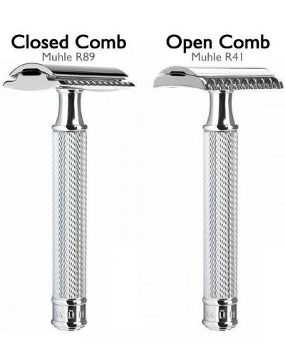 Т-образная бритва R89 MUEHLE TRADITIONAL, хром, closed comb