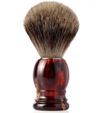 Помазок для бритья Mondial, пластик, ворс барсука, рукоять - цвет черепаха