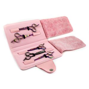 Чехол для инструментов - парикмахерских ножниц(11 предметный) розовый