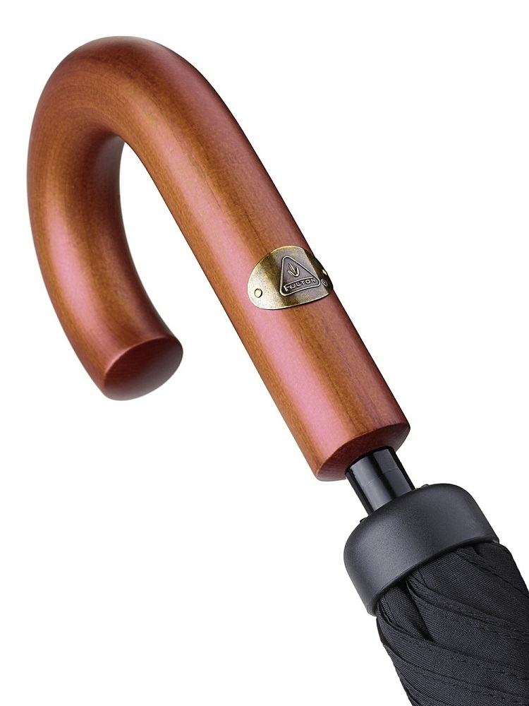 Зонт-трость с увеличенным куполом «Черный», механика, Huntsman, Fulton G813-01