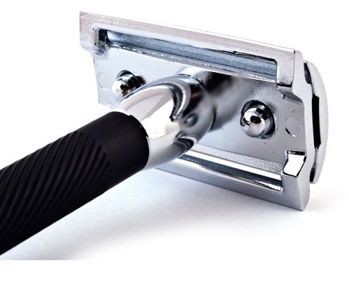 Станок Т- образный для бритья MERKUR-30C  хромированный, черная ручка