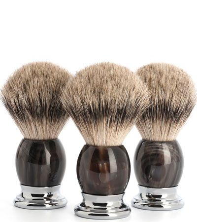 Помазок MUEHLE SOPHIST, барсучий ворс высшей категории Silvertip, натуральный рог, размер L