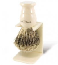 Помазок с подставкой Edwin Jagger Super Badger смола цвета слоновой кости  1EJ287SDS