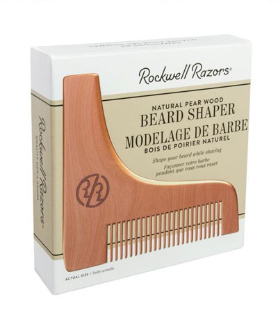 Трафарет для бороды с гребнем Rockwell, грушевое дерево