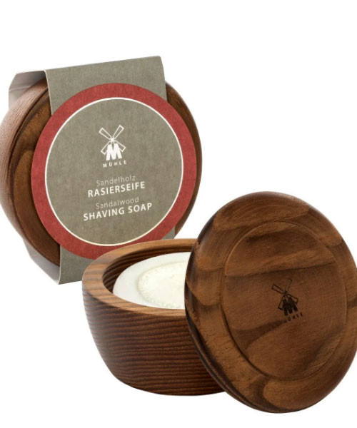 Твердое мыло для бритья MUEHLE в деревянной чаше, Сандал, 65 гр