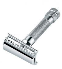 Станок Т- образный для бритья MERKUR-37C хромированный, косой срез, лезвие в комплекте (1 шт)