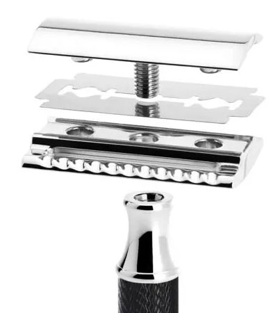 Т-образная бритва MUEHLE TRADITIONAL, черный хром, сlosed comb