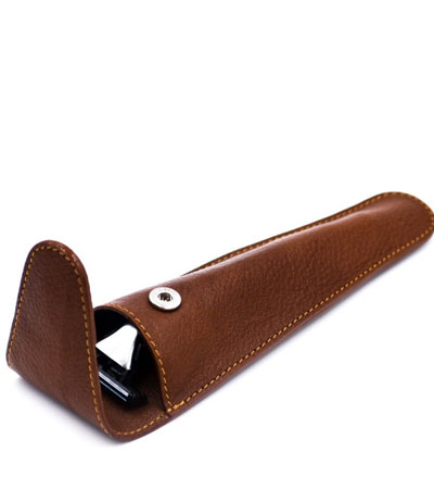 Кожаный чехол для Mach3/Fusion, коричневый Parker Shaving LP2 -19см.