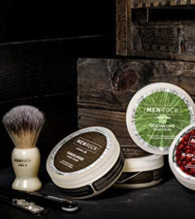 Подарочный набор для бритья Men Rock Men Rock The Life Shaver Black Pomegranate Kit (Помазок +крем для бритья)