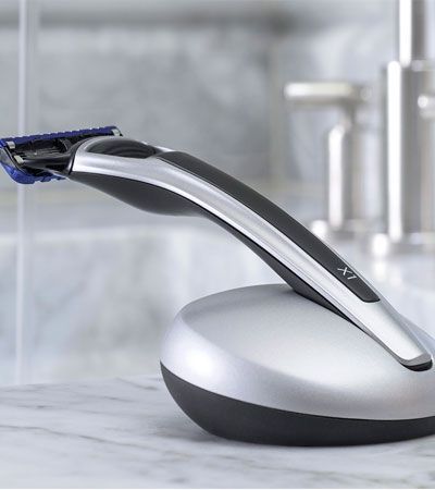 Подарочный набор Bolin Webb X1, бритва X1 серебристо-черная, подставка X1 серебристая