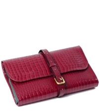 Кожаная дорожная косметичка из кожи крокодила / Бордо Truefitt & Hill Regency Box