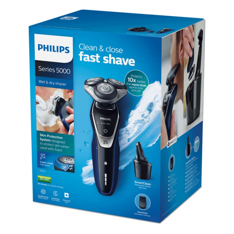Электробритва PHILIPS Series 5000 S5572/10, черный и синий