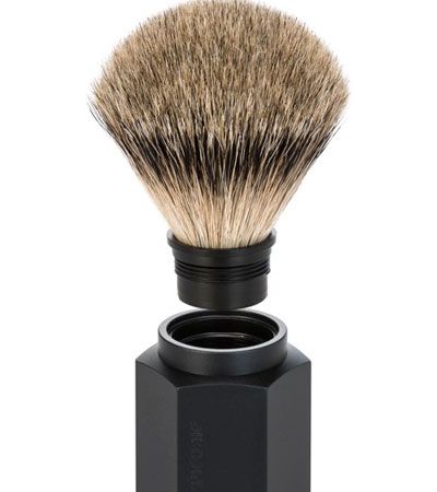 Помазок MUEHLE HEXAGON, барсучий ворс высшей категории Silvertip, анодированный алюминий, графит