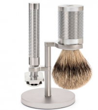 Бритвенный набор MUEHLE ROCCA, сталь, барсучий ворс высшей категории Silvertip, Т-образная бритва
