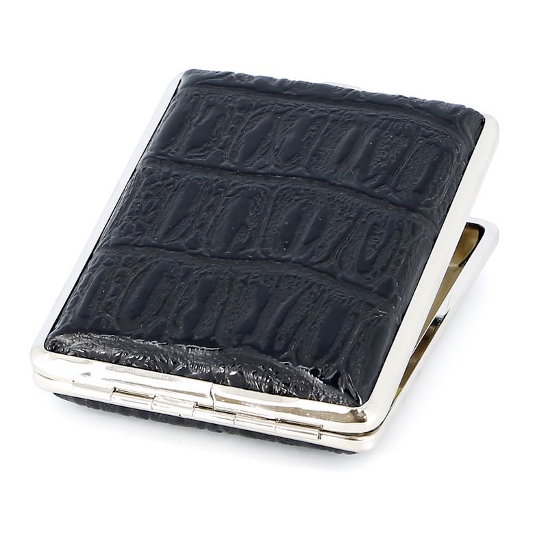 Портсигар черный с рисунком S.QUIRE