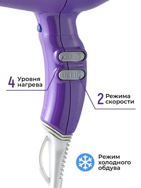 Профессиональный фен ETI Eco Turbo 3900 Xtrapower Пурпурный