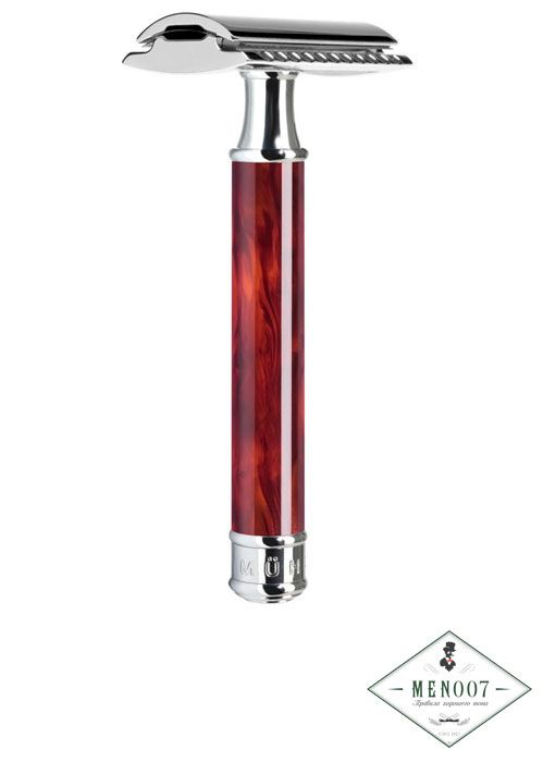 Т-образная бритва MUEHLE TRADITIONAL, смола черепахового цвета, closed comb