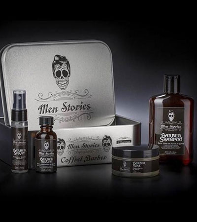 Набор подарочный для бороды и волос в металлической коробке Men Stories Beard Set
