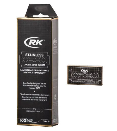 Сменные лезвия для Т-образного станка, Henson RK,100 лезвий в упаковке