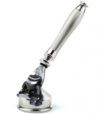 Набор для бритья Edwin Jagger Bulbous (бритва Metal Barley Fusion с  ручкой  фактурный хром  и подставка)  2PCCBAF