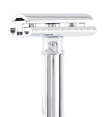 Станок Т- образный для бритья MERKUR-500С хромированный, с регулировкой угла наклона лезвия, лезвие в комплекте (1 шт)