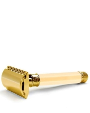 Т-образная бритва с восьмигранной ручкой имитация слоновой кости Edwin Jagger DE87811GBL