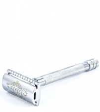 Т-образная бритва с двойным лезвием и латунным основанием Metzger Chromed Db-14534