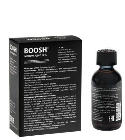 Лосьон для роста волос и бороды BOOSH Minox + 15% -60мл.