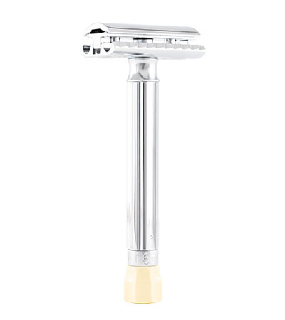 Станок Т- образный для бритья MERKUR-510С хром , с удлиненной ручкой и регулировкой угла наклона лезвия, лезвие в комплекте (1 шт) 510001