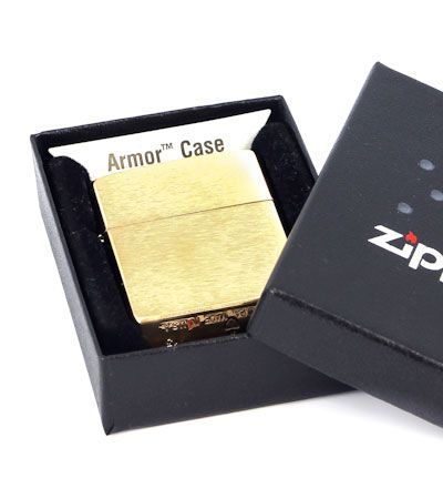Зажигалка ZIPPO Armor™ с покрытием Brushed Brass, латунь/сталь, золотистая, матовая, 36х12х56 мм