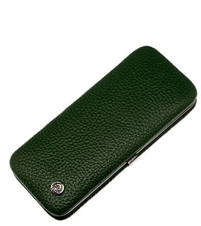 Маникюрный набор GD, 5пр.,Футляр: натур.кожа, цвет зеленый