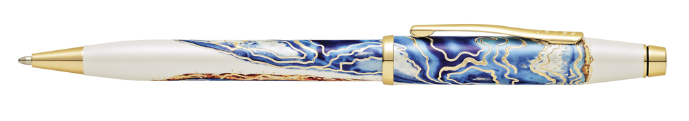 Шариковая ручка Cross Wanderlust Malta, корпус - латунь, покрытая лаком с гравировкой и позолотой.