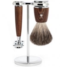 Бритвенный набор MUEHLE RYTMO, ясень, натуральный барсучий ворс, Т-образная бритва