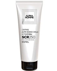 Скраб ALPHA HOMME PRO для кожи лица и головы ESTEL PROFESSIONAL , 250 мл