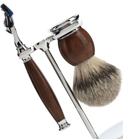 Бритвенный набор MUEHLE SOPHIST, железное дерево, барсучий ворс высшей категории Silvertip, бритва Fusion