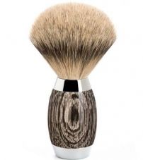 Помазок MUEHLE EDITION, барсучий ворс высшей категории Silvertip, мореный дуб, стерлинговое серебро