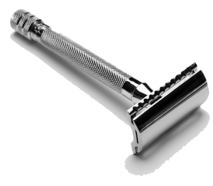 Станок Т- образный для бритья MERKUR-23C хромированный, с удлиненной ручкой, лезвие в комплекте