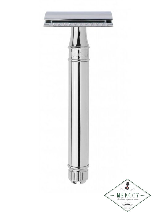 Бритва Edwin Jagger DEL8914BL глянцевый хром удлиненная