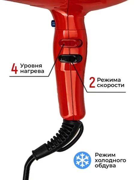 Профессиональный фен ETI Turbo Stratos 3800 Красный