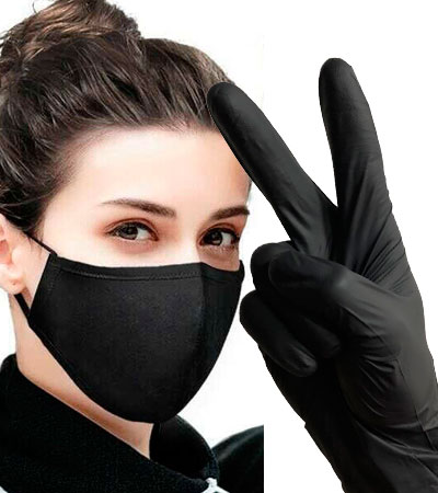 Набор 2 в 1 "Black Night" унисекс (Маска и Перчатки-3пары)