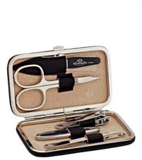 МАНИКЮРНЫЙ НАБОР Truefitt & Hill  ИЗ 5 ПРЕДМЕТОВ В КОЖАНОМ ЧЕХЛЕ MEDIUM MANICURE BLACK (ЧЕРНЫЙ)
