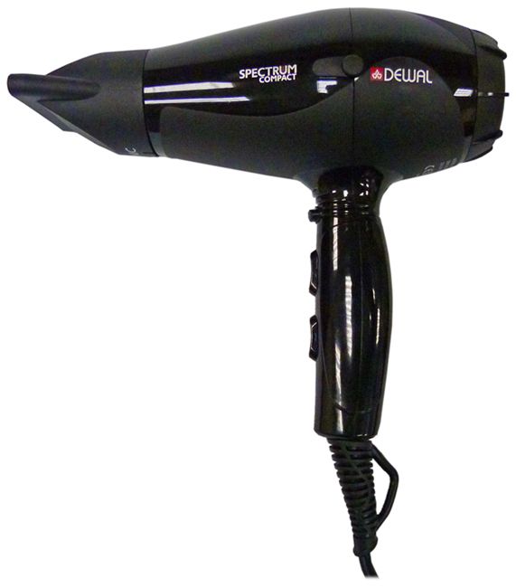 Фен DEWAL Spectrum Compact черный, 2100 Вт, ионизация, 2 насадки