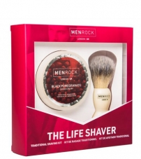 Подарочный набор для бритья Men Rock Men Rock The Life Shaver Black Pomegranate Kit (Помазок +крем для бритья)