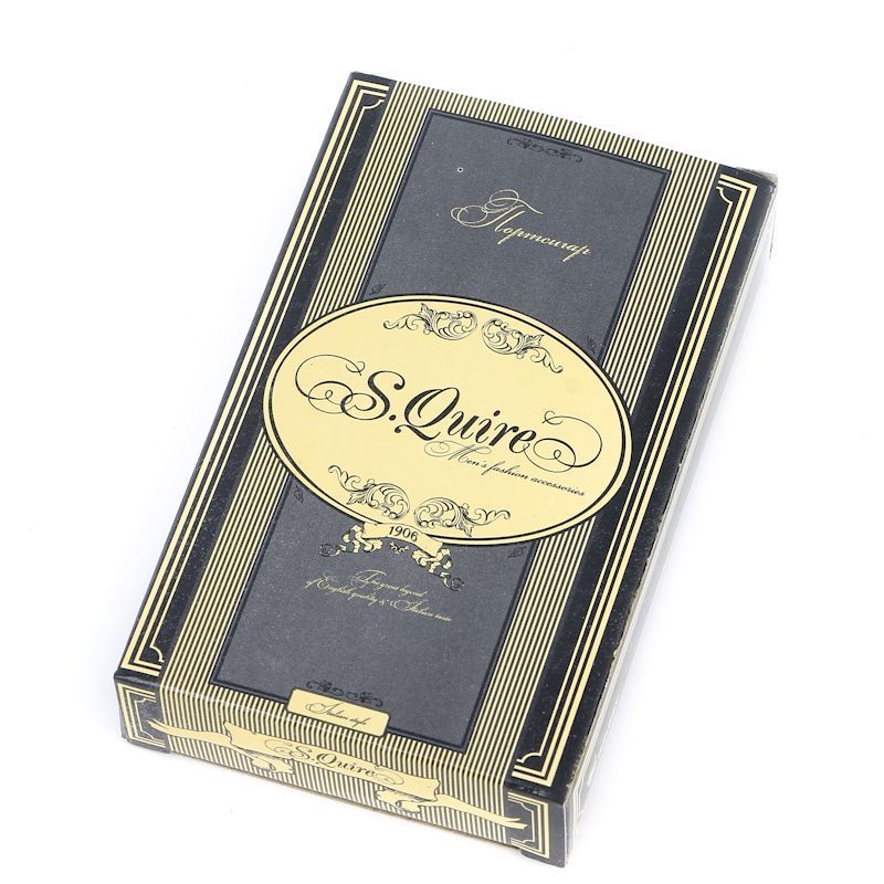 Портсигар черный с рисунком S.QUIRE