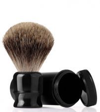 Помазок для бритья в путешествиях Mondial, пластик, ворс барсука, рукоять - черный цвет