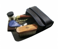 Косметичка для обувной косметики, кожа, черная La Cordonnerie Anglaise