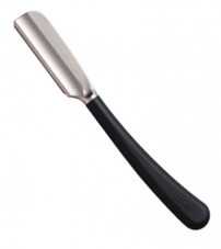 Профессиональная опасная бритва камисори с японской рукояткой со сменными лезвиями Feather Artist Club SS черного цвета