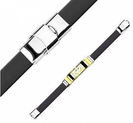 Браслет с якорем на пластине Spikes